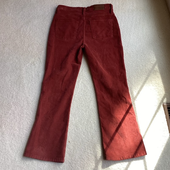Madewell Cali Demi Boot Corduroy Pants / Size 27 Orange Cropped button Front - Picture 6 of 9